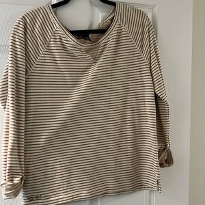 ralph Lauren Boat neck tan striped Size M